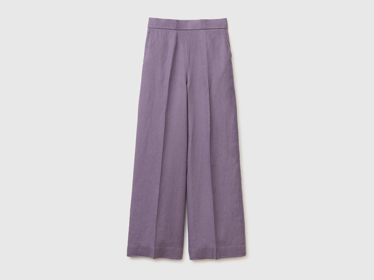 Palazzo trousers in pure linen - ucb_image_FS