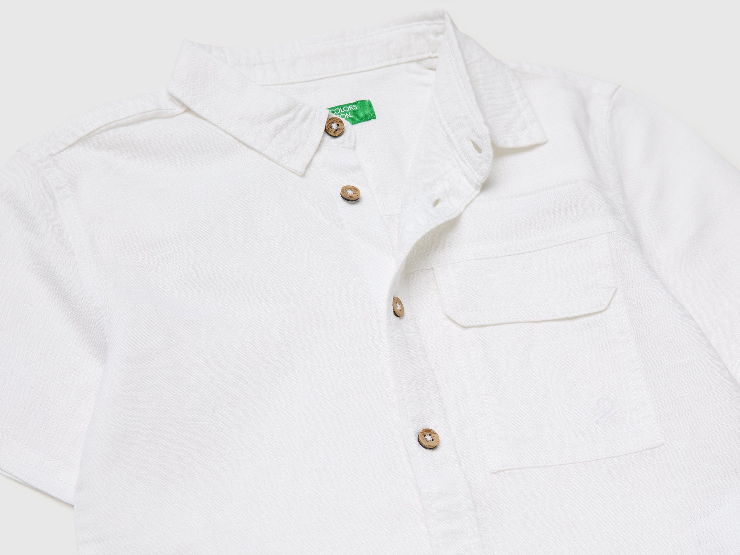 Short-sleeved linen blend shirt - ucb_image_DS1