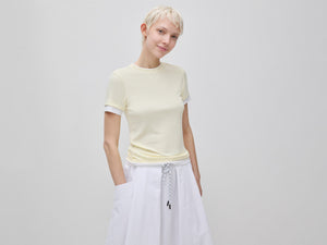 T-shirt côtelé coupe ajustée