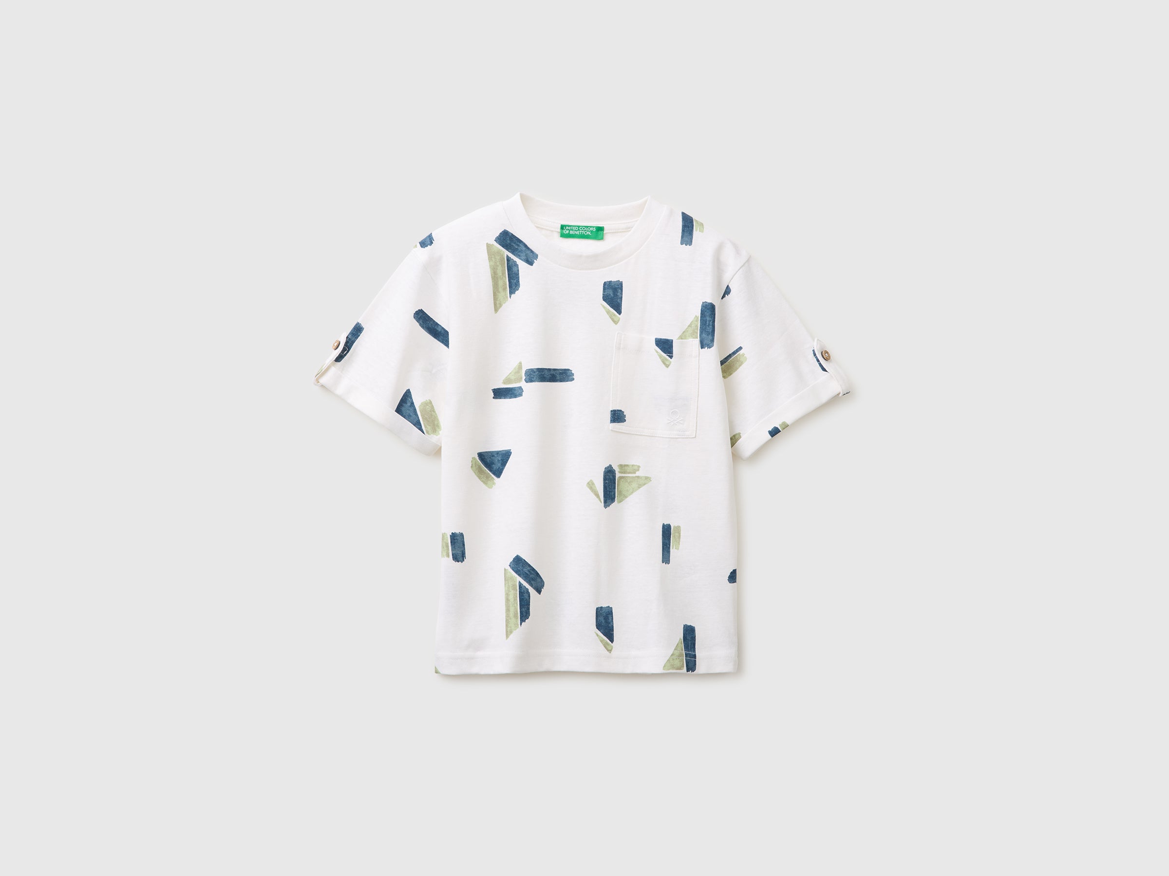 Printed linen blend T-shirt - ucb_image_FS