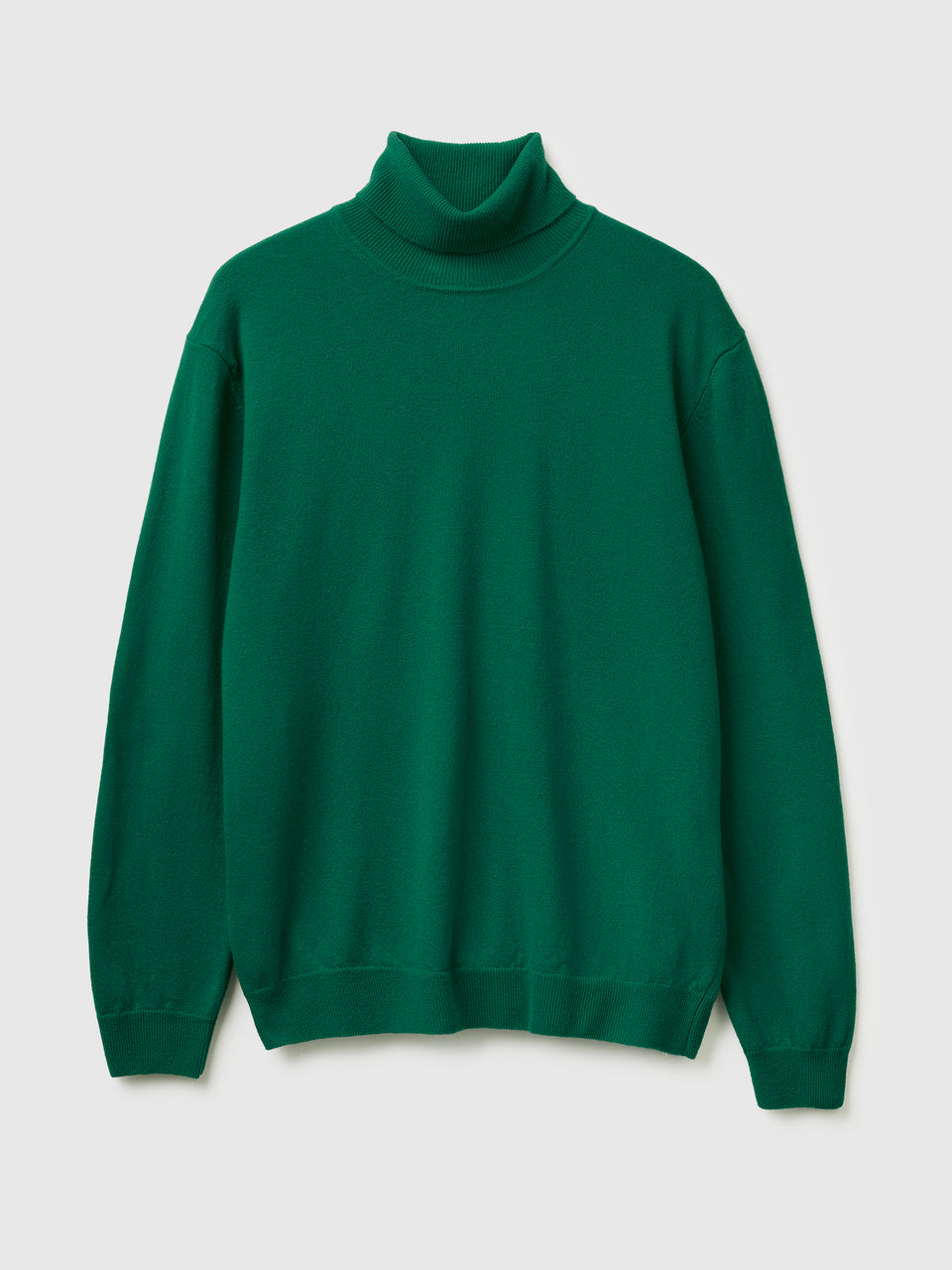 Camisola de gola alta verde floresta em pura lã Merino - ucb_image_FS