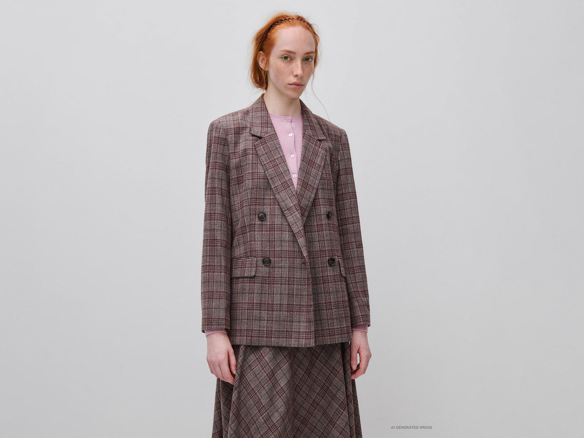 Blazer tartan trespassado em viscose mista - ucb_image_F