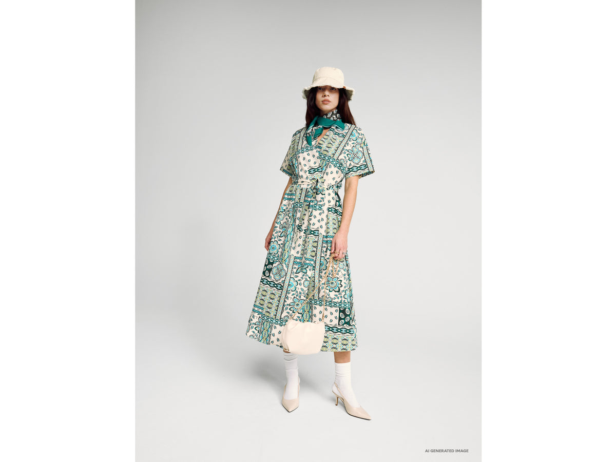 Vestido longuette com estampa bandana - ucb_image_F