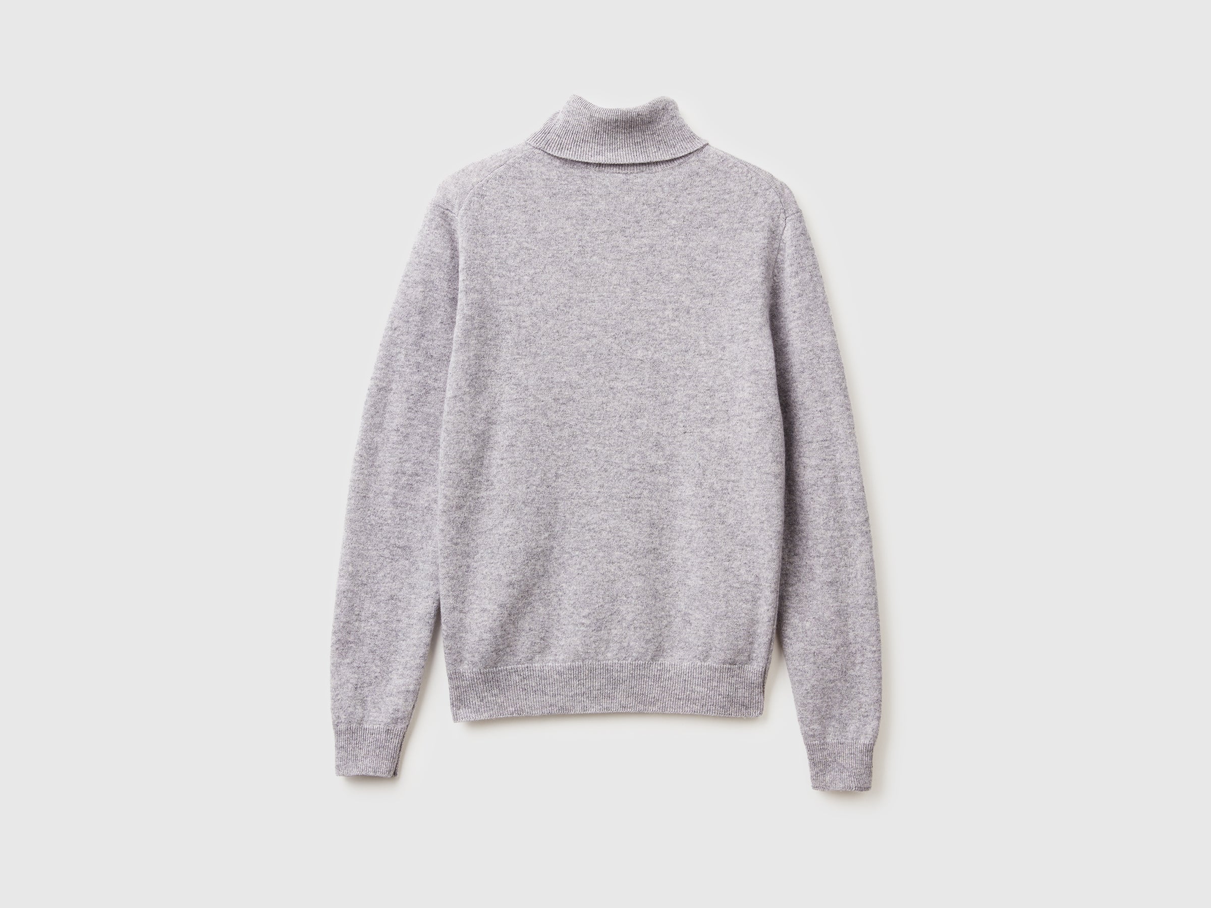 Camisola de gola alta cinza mélange em pura lã Merino - ucb_image_BS