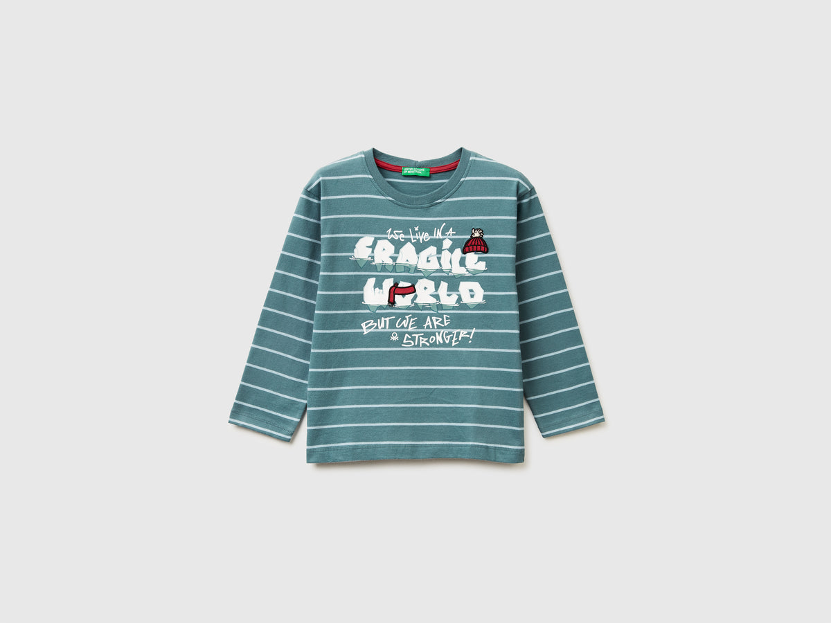 T-shirt às riscas com estampa - ucb_image_FS