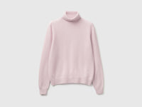 Camisola de gola alta lilás claro em pura lã Merino - ucb_image_FS