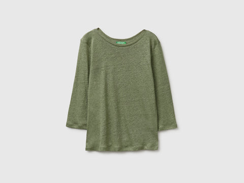 Boat-neck T-shirt in pure linen - ucb_image_FS