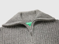 Camisola mélange com gola alta e meio fecho de correr - ucb_image_DS1