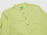Linen blend mandarin collar shirt - ucb_image_DS1