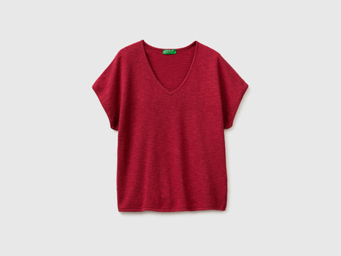 Camisola decote em V em mistura de linho - ucb_image_FS