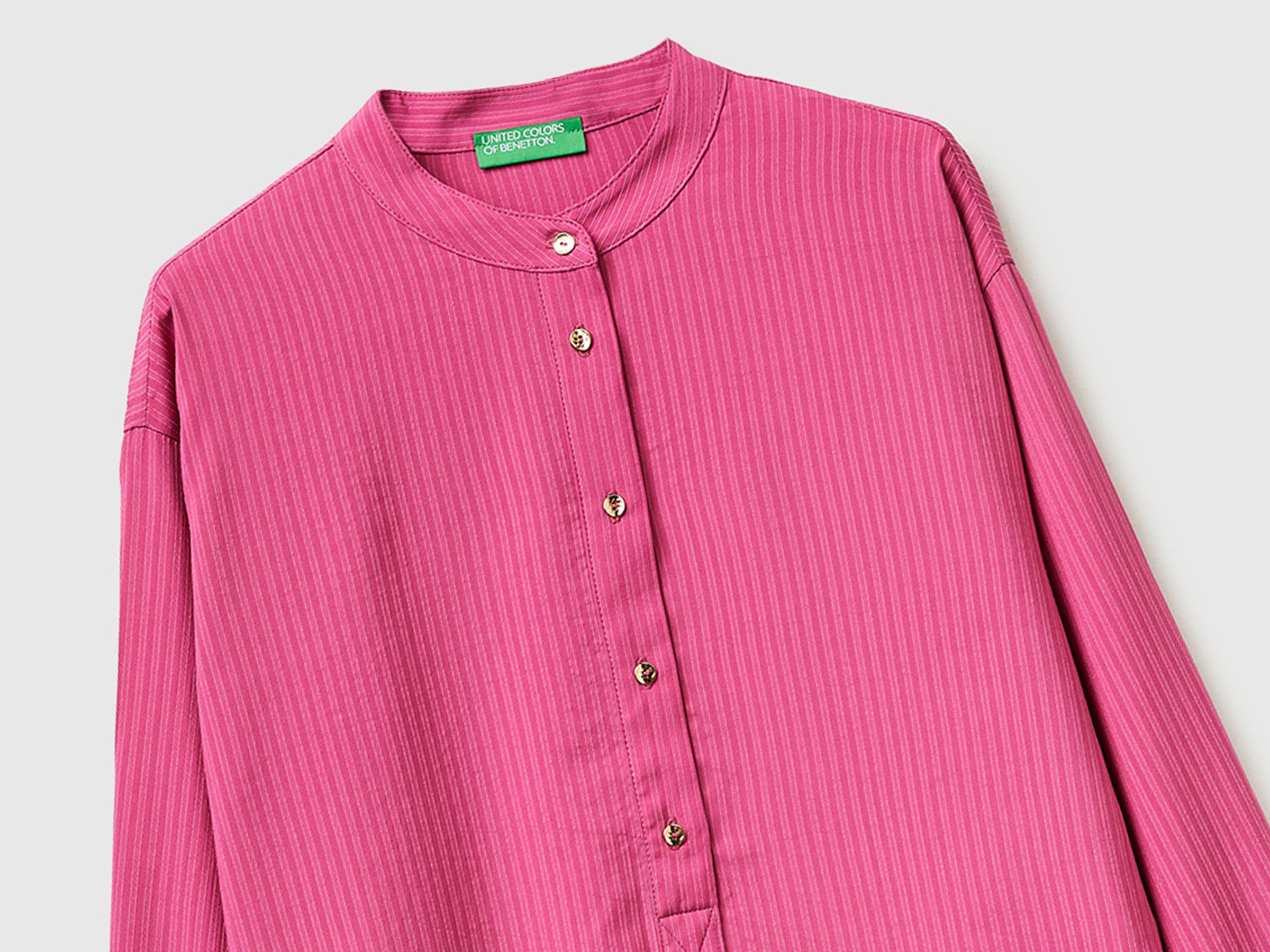 Striped blouse with mandarin collar - ucb_image_DS1
