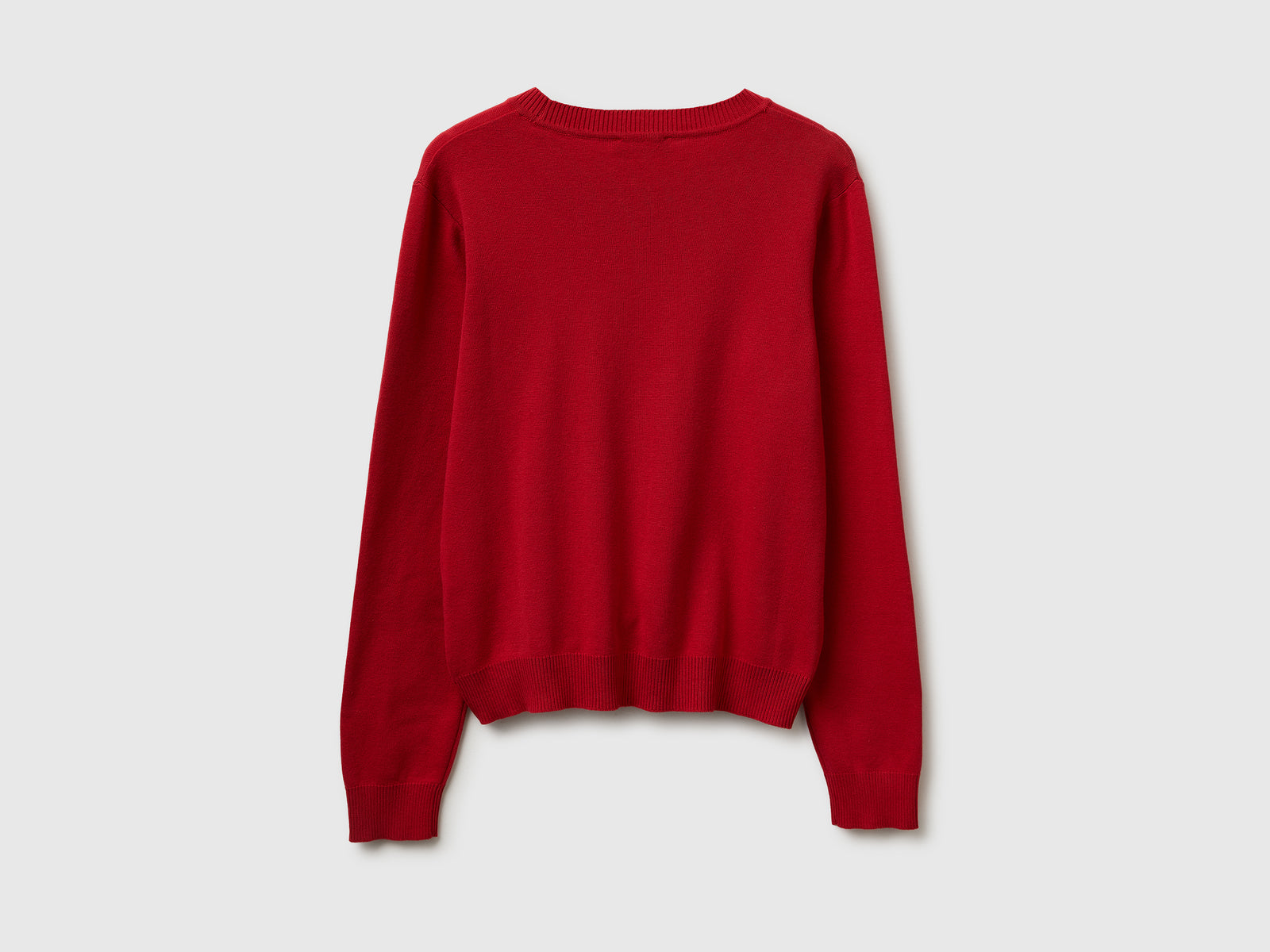 Strawberry red sweater in tricot cotton - ucb_image_BS