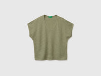 Camisola decote em V em mistura de linho - ucb_image_FS