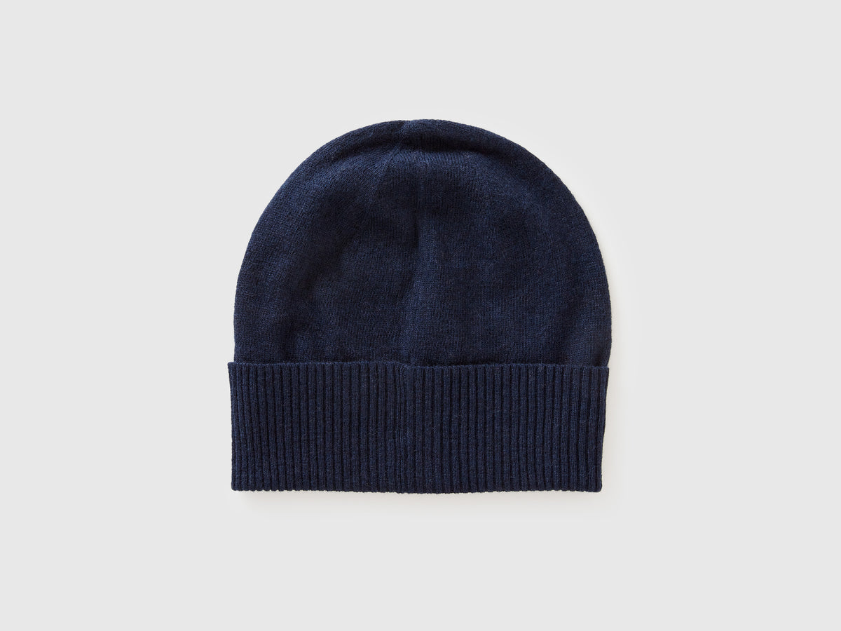 Gorro azul-escuro em pura lã Merino - ucb_image_BS