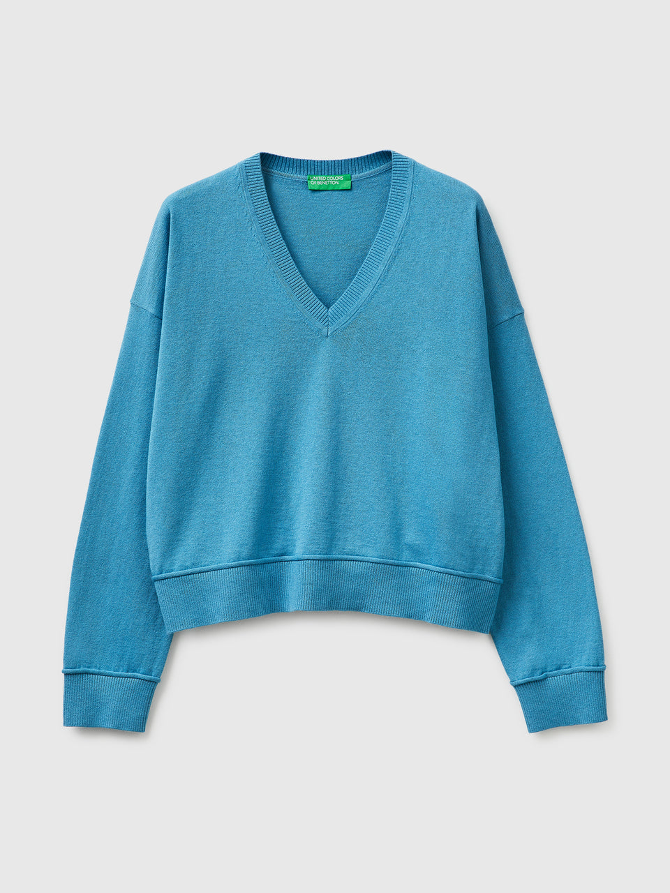 Camisola decote em V em algodão e lã - ucb_image_FS
