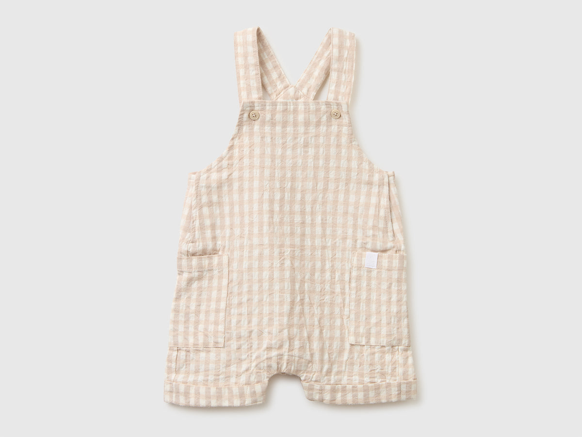 Checkered linen blend overalls - ucb_image_FS