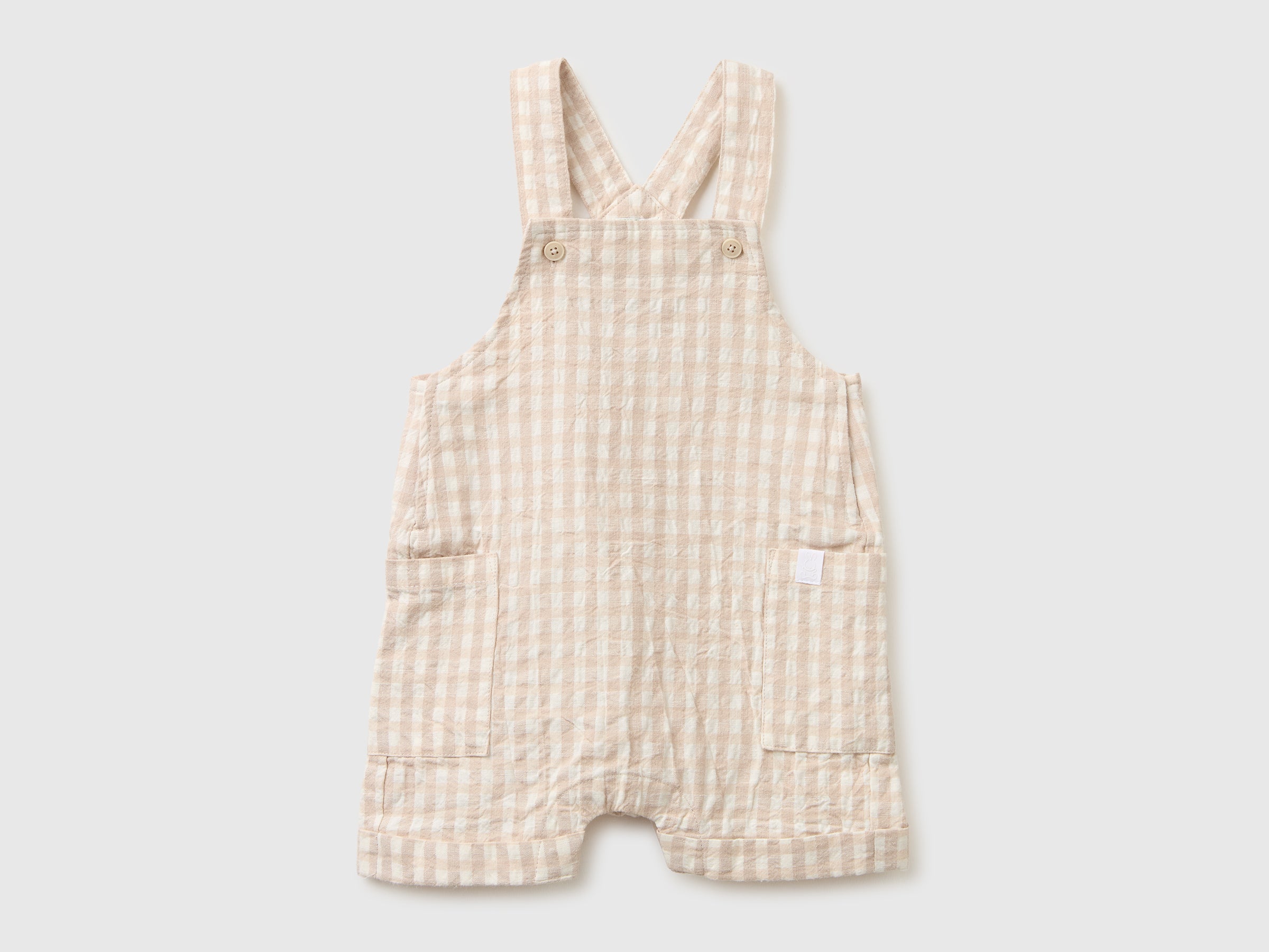 Checkered linen blend overalls - ucb_image_FS