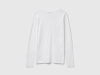T-shirt branca com decote em V - ucb_image_BS
