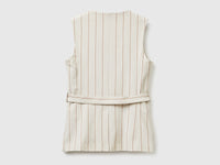 Long pinstriped waistcoat with belt - ucb_image_BS