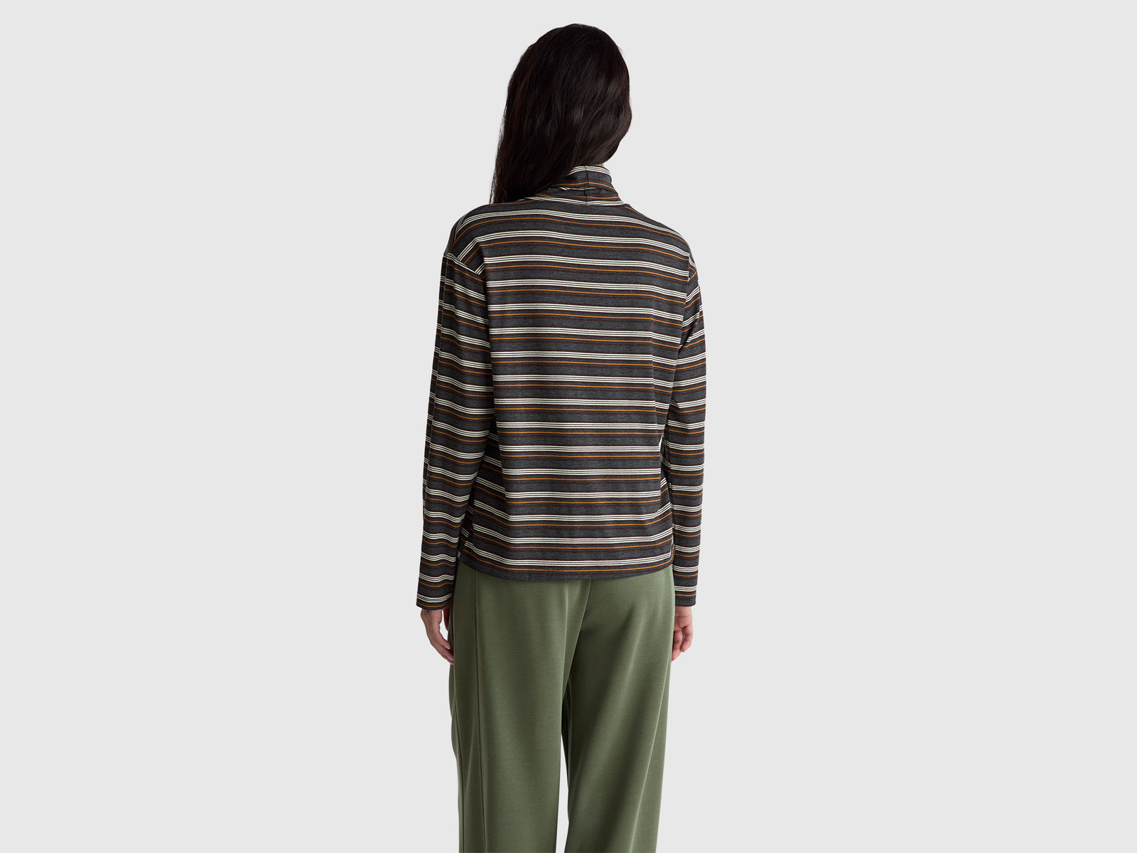 T-shirt às riscas com gola lurex - ucb_image_B