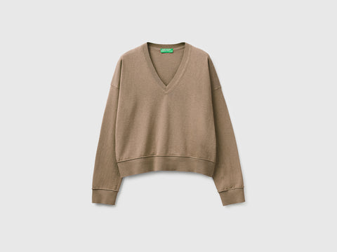Camisola decote em V em algodão e lã - ucb_image_FS