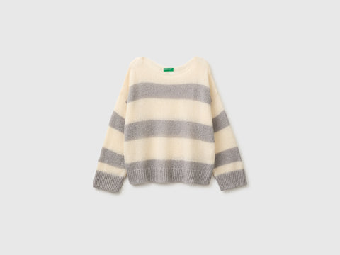 Camisola em mistura de mohair às riscas bicolor boxy fit - ucb_image_FS