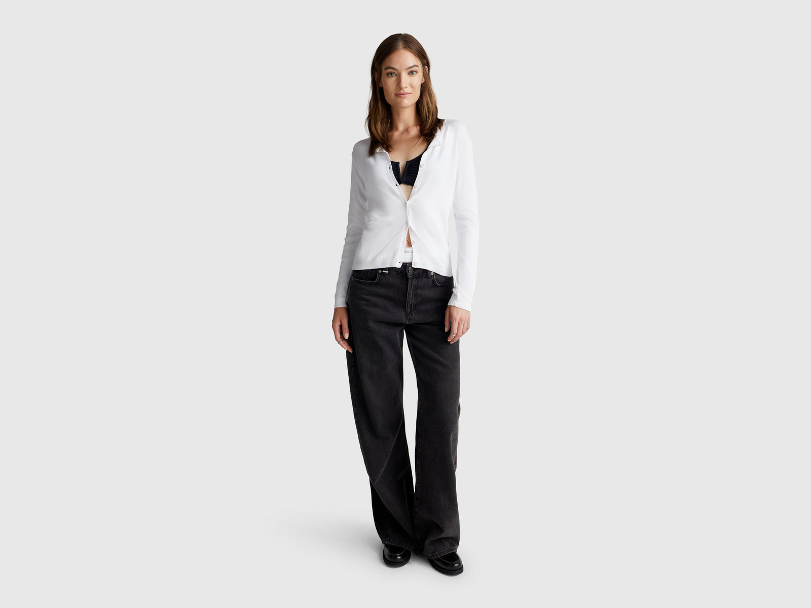 White 100% cotton cardigan