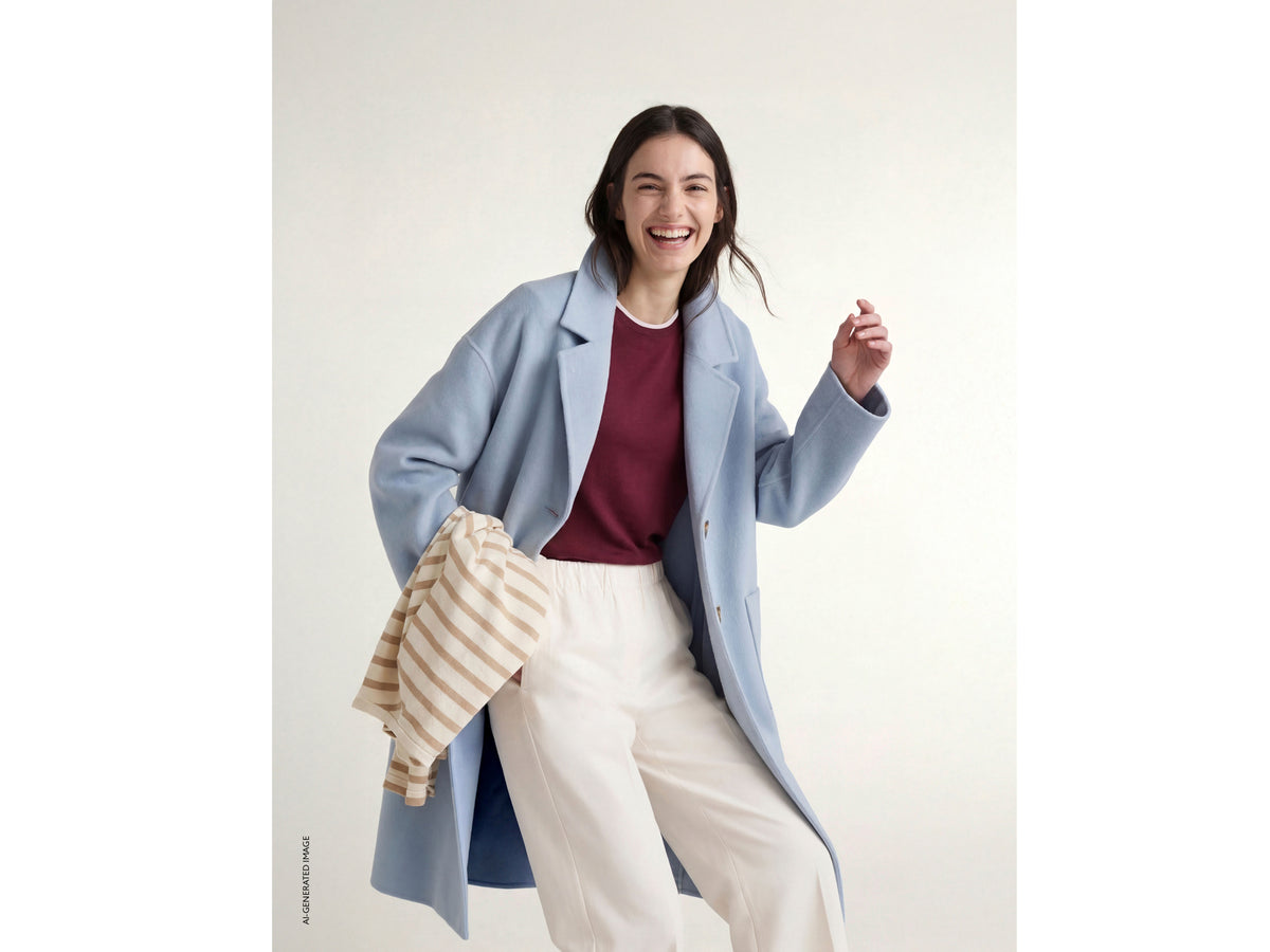 Long coat in wool blend
