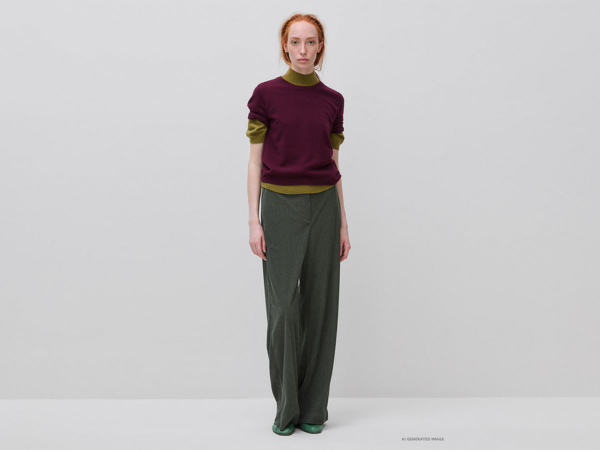Corduroy flared trousers