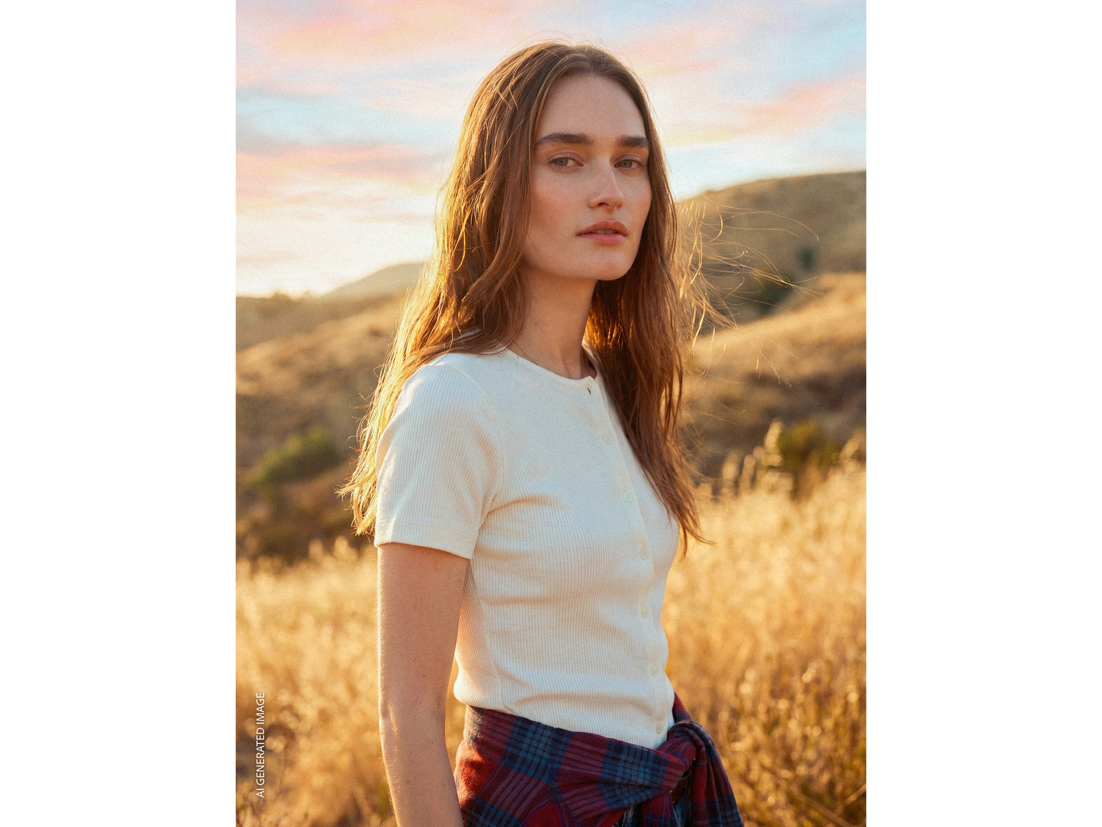 Ribbed T-shirt with buttons