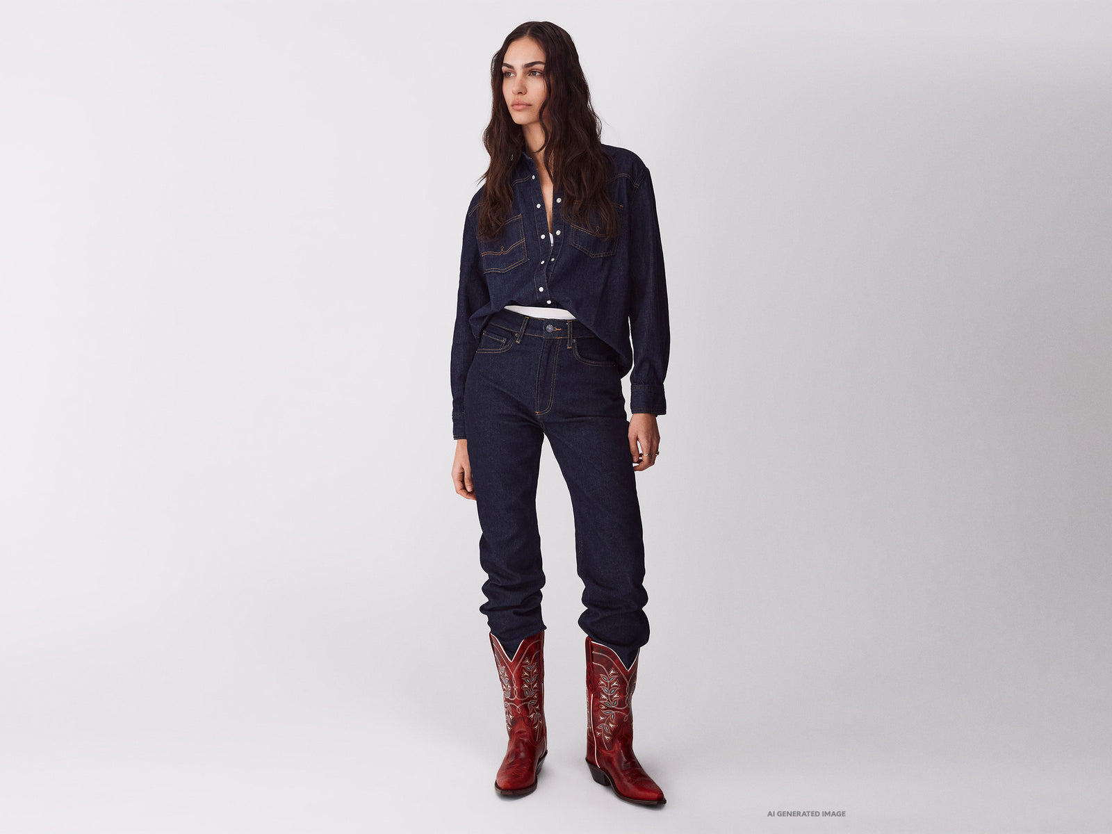 Rinse-wash bootcut jeans