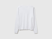 White V-neck sweater in tricot cotton - ucb_image_BS