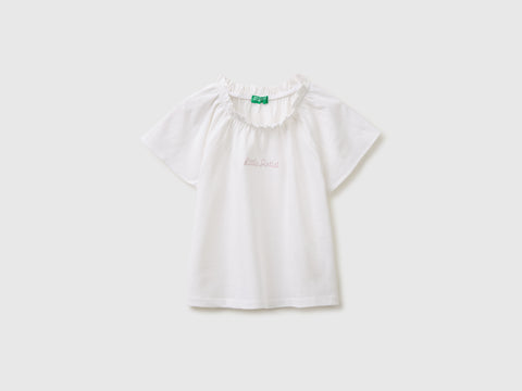 Linen blend ruffle neck T-shirt - ucb_image_FS