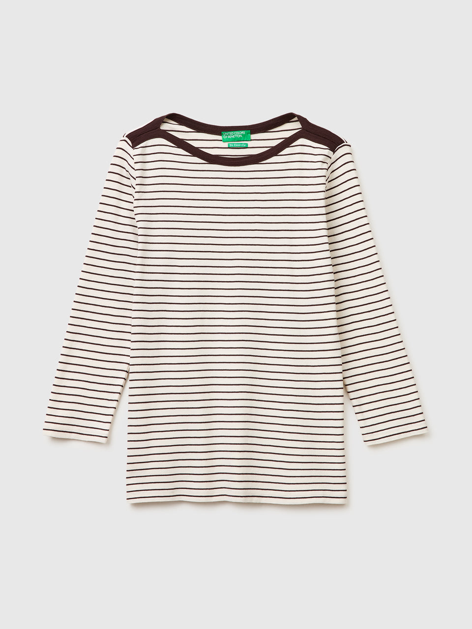 T-shirt às riscas com decote à barco - ucb_image_FS