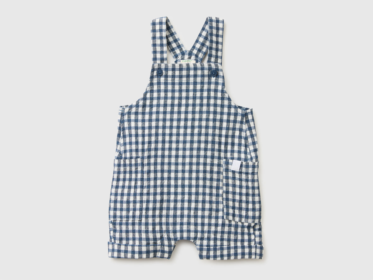 Checkered linen blend overalls - ucb_image_FS
