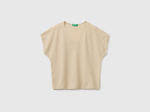 V-neck sweater in linen blend - ucb_image_FS