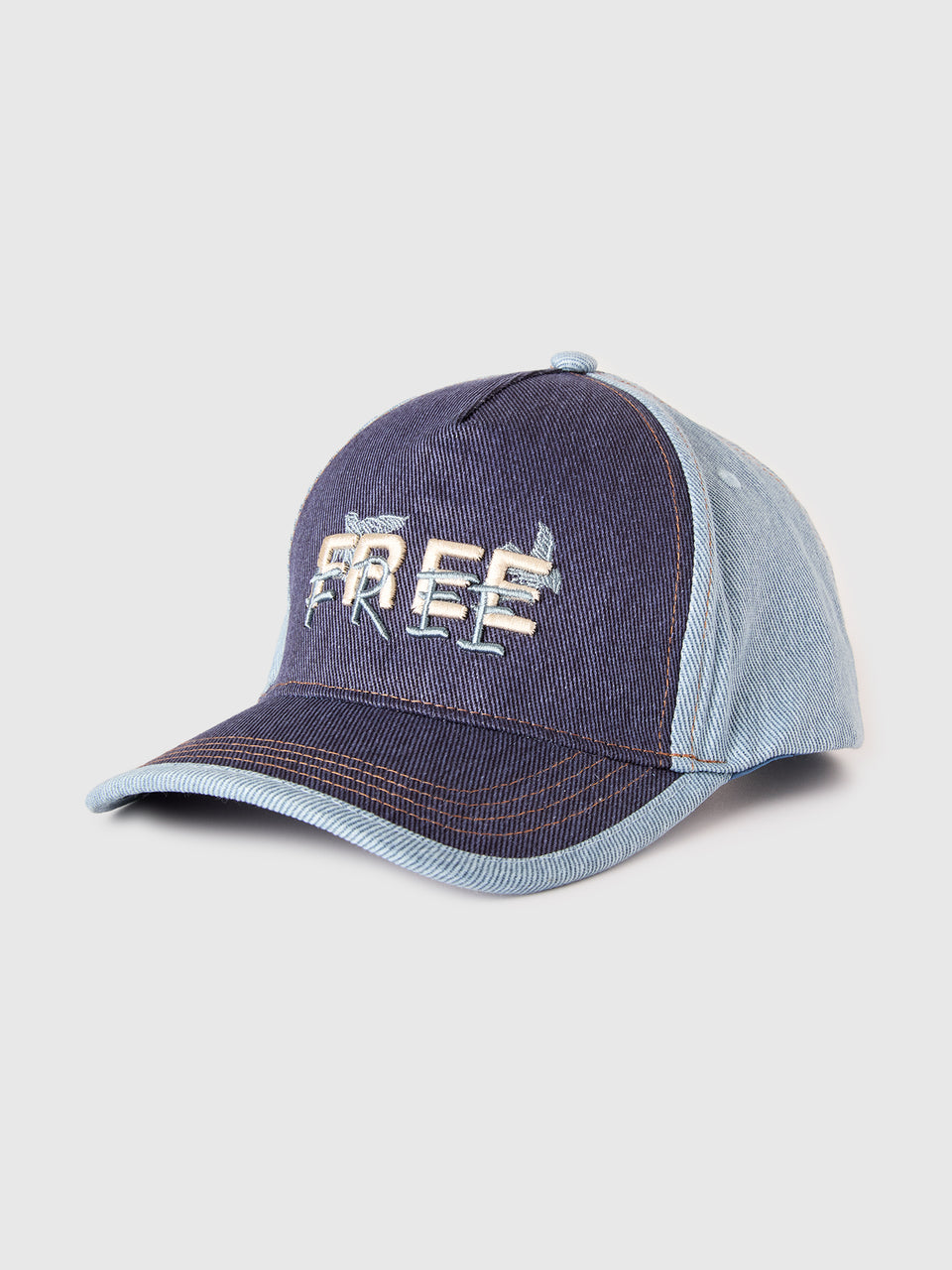 Denim baseball cap with slogan - ucb_image_FS