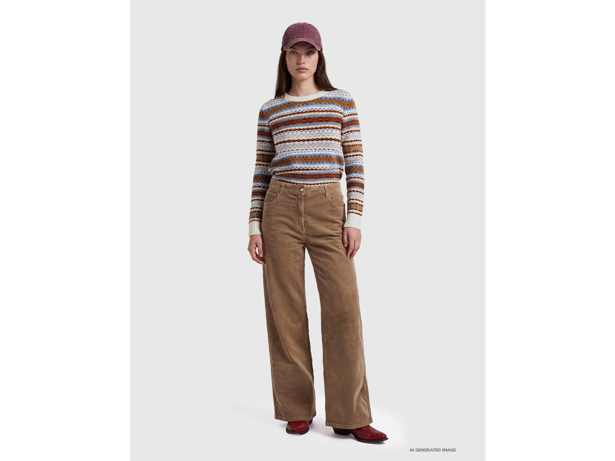 Calças wide fit de veludo canelado lavagem vintage - ucb_image_FY