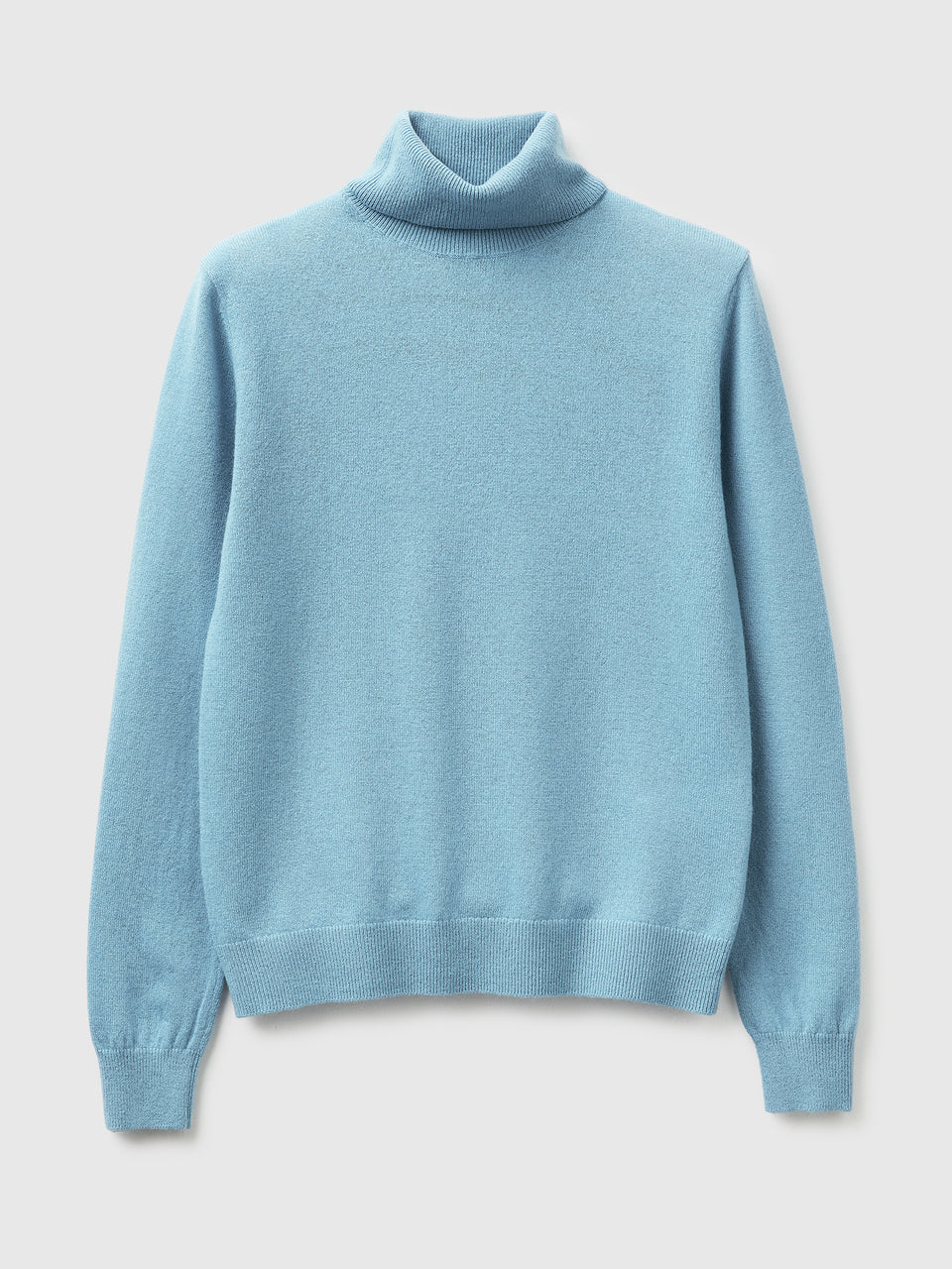 Camisola de gola alta azul-celeste em pura lã Merino - ucb_image_FS