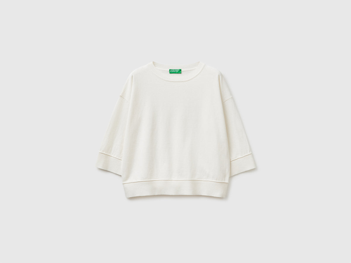 Camisola de gola redonda em algodão e lã - ucb_image_FS