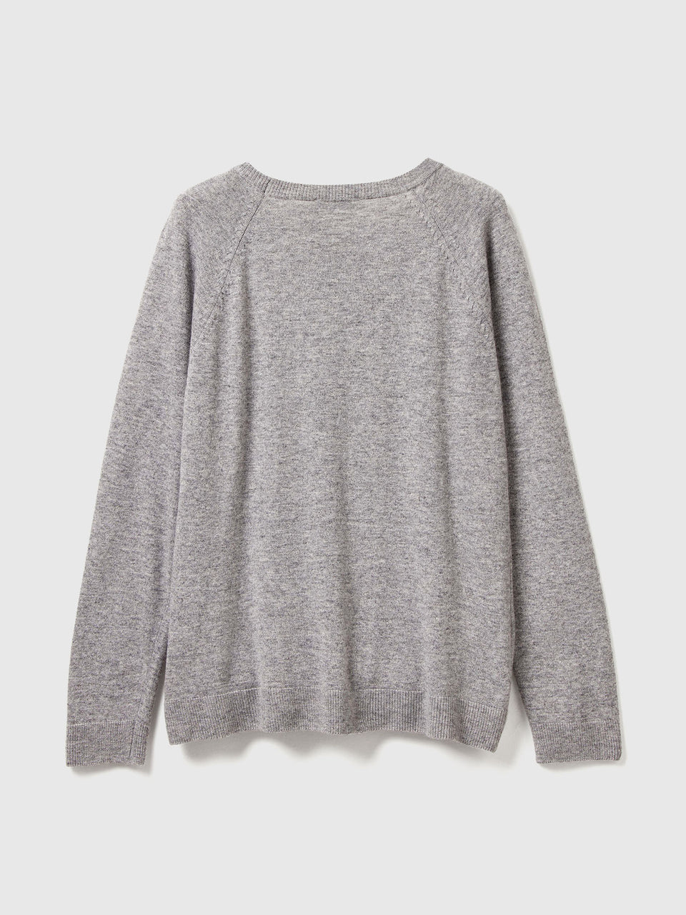 Camisola de gola redonda cinza mélange em mistura de lã e caxemira - ucb_image_BS