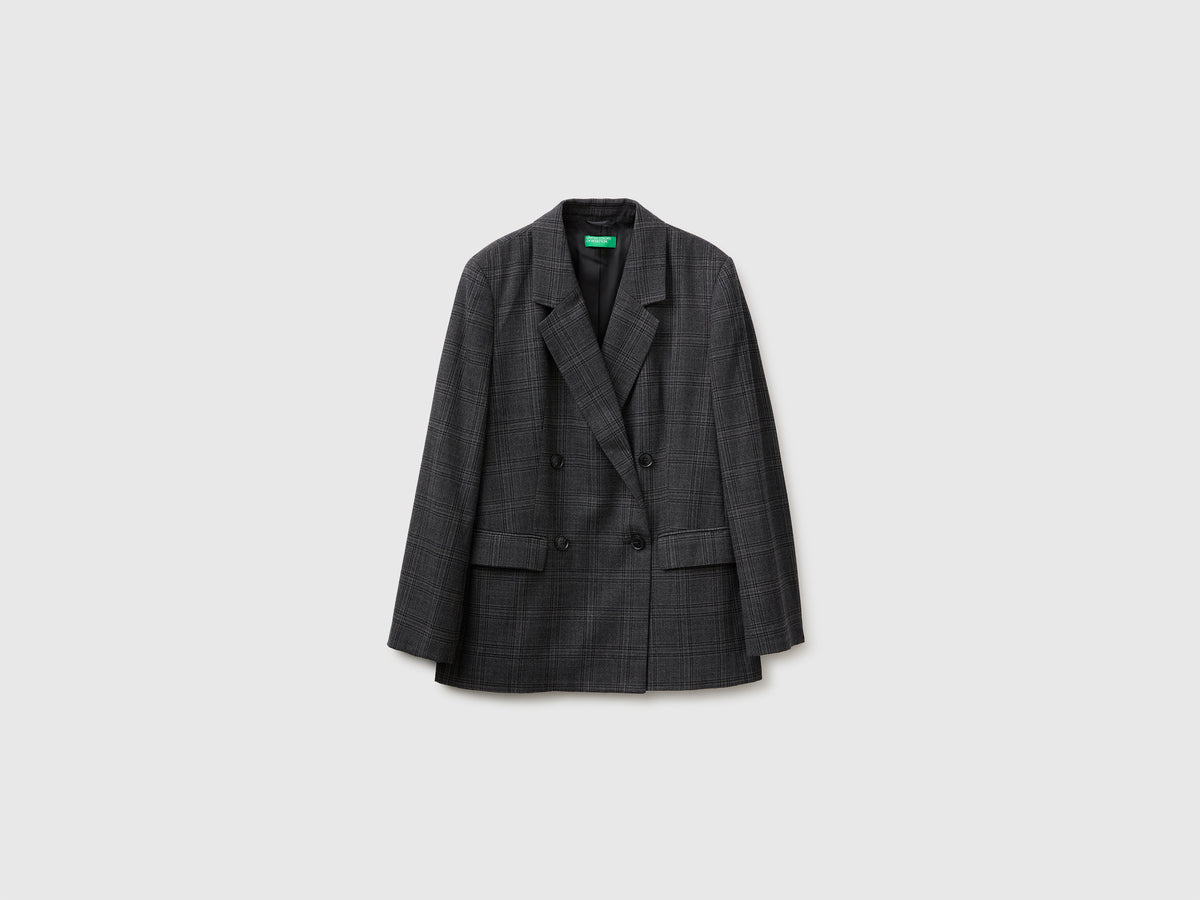 Blazer tartan trespassado em viscose mista - ucb_image_FS