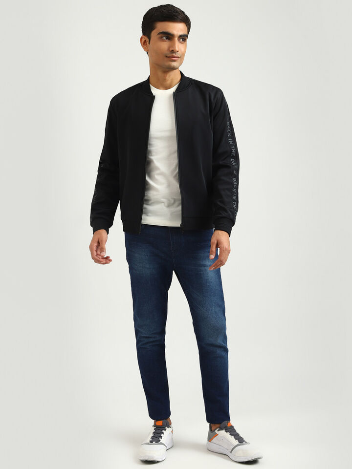 SLEEVE PRINT NEOPRENE KNIT JACKET