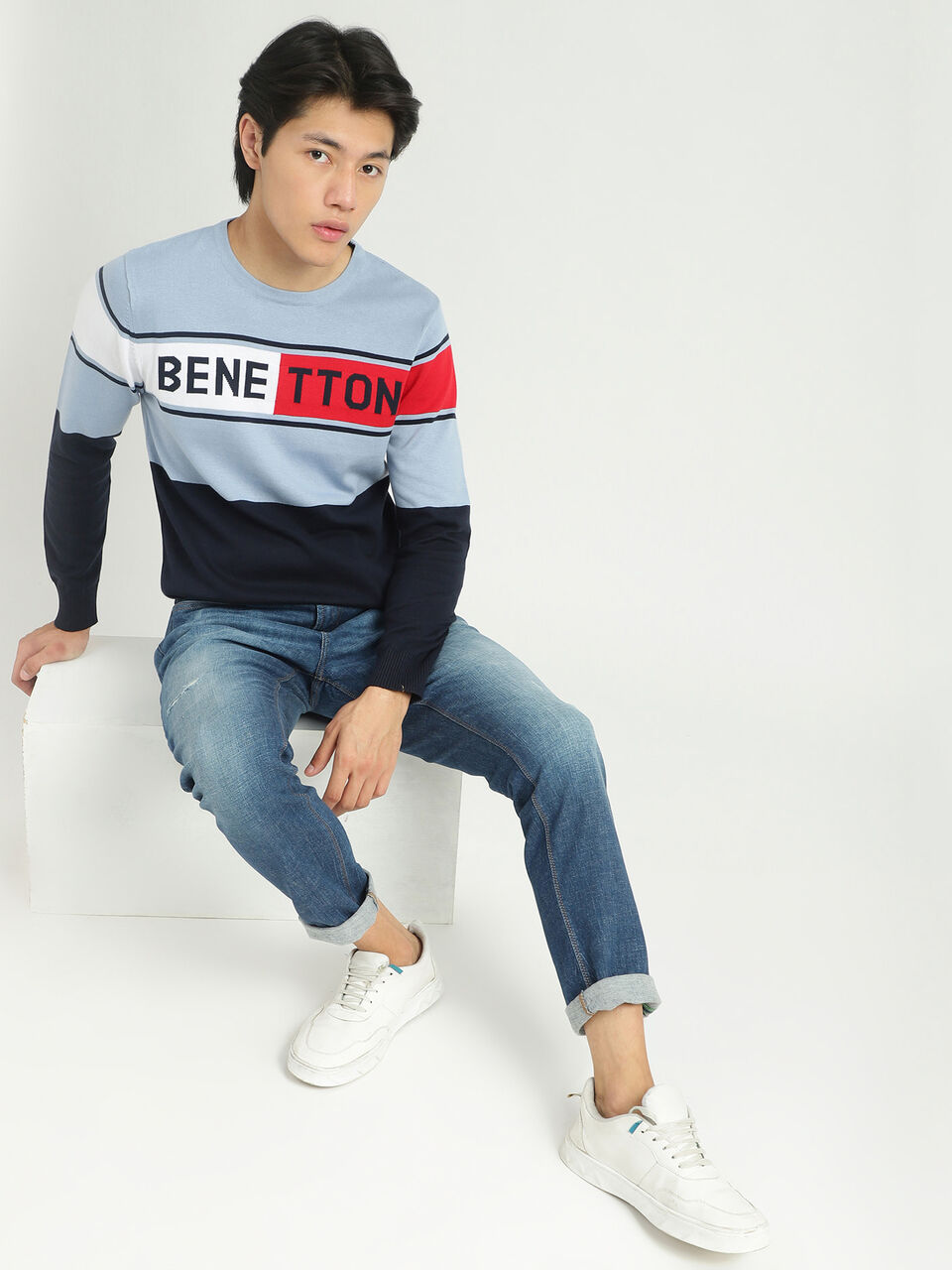 F/S COLOR BLOCKED BENE TTON TRICOT image number null