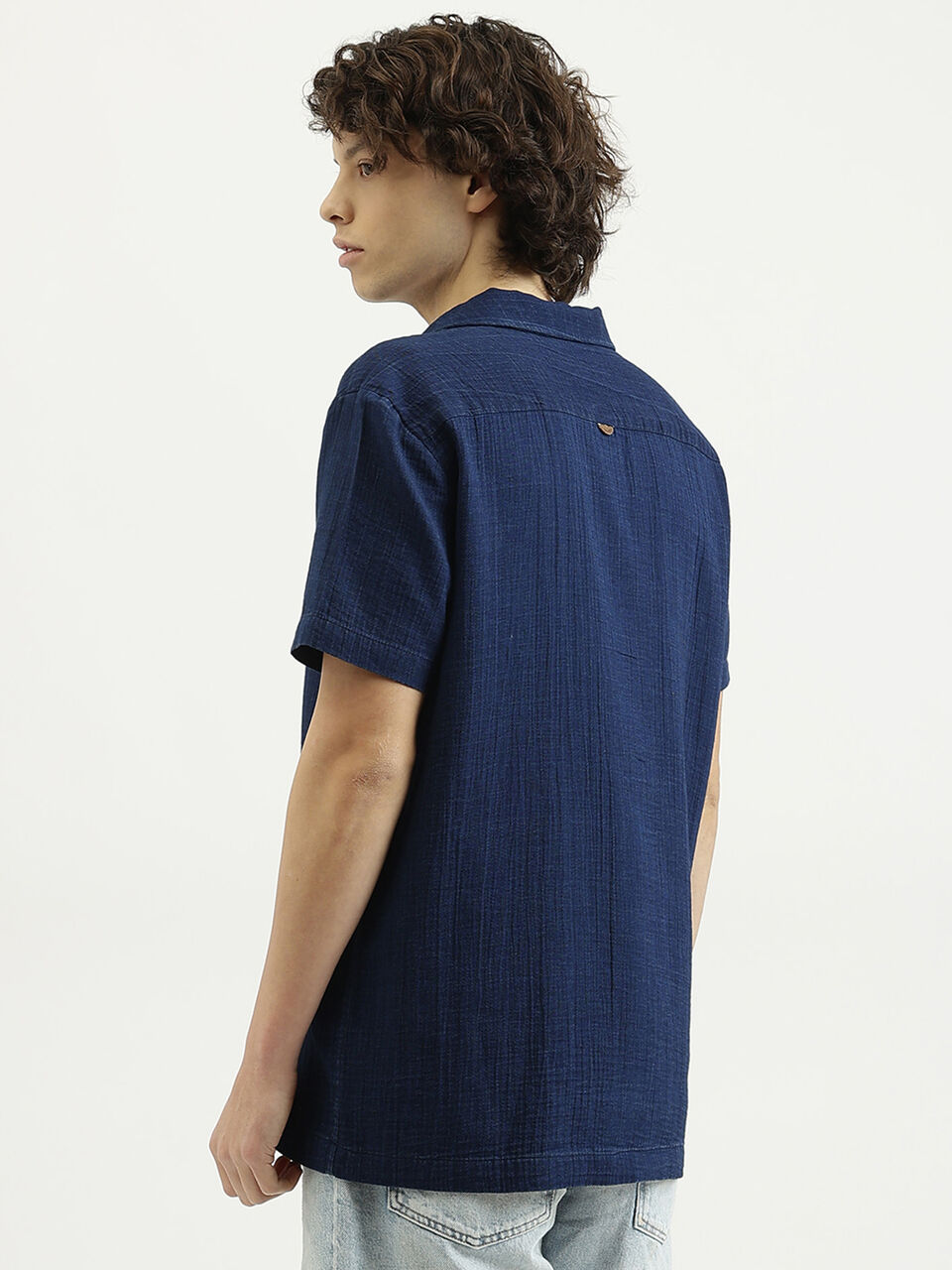 H/S INDIGO CRINKLE RESORT SHIRT image number null