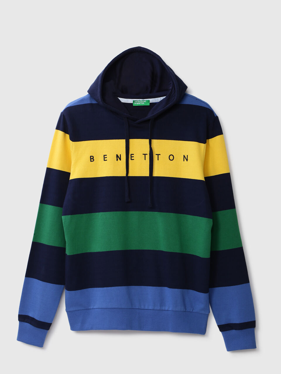 MULTI COLOR ENGINEERED STRIPED HOODIE image number null