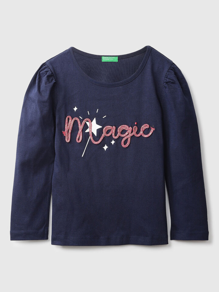 Lurex Cord Message T-Shirt Long