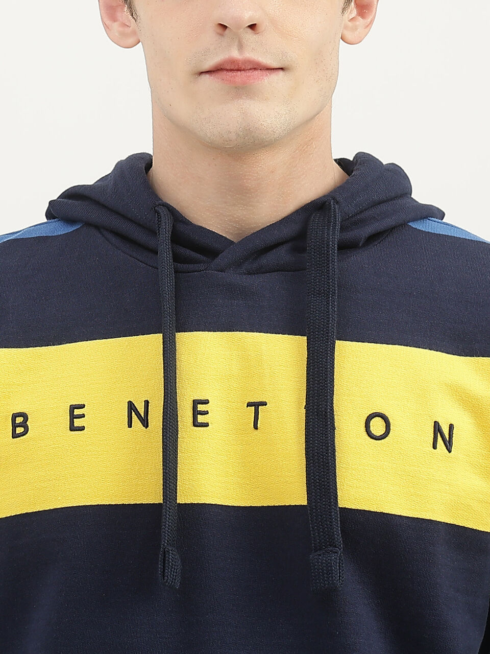 MULTI COLOR ENGINEERED STRIPED HOODIE image number null