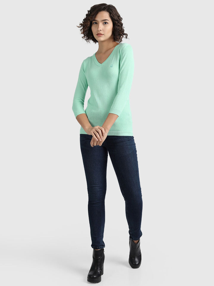 Pure Cotton Tricot Top in Solid Colour