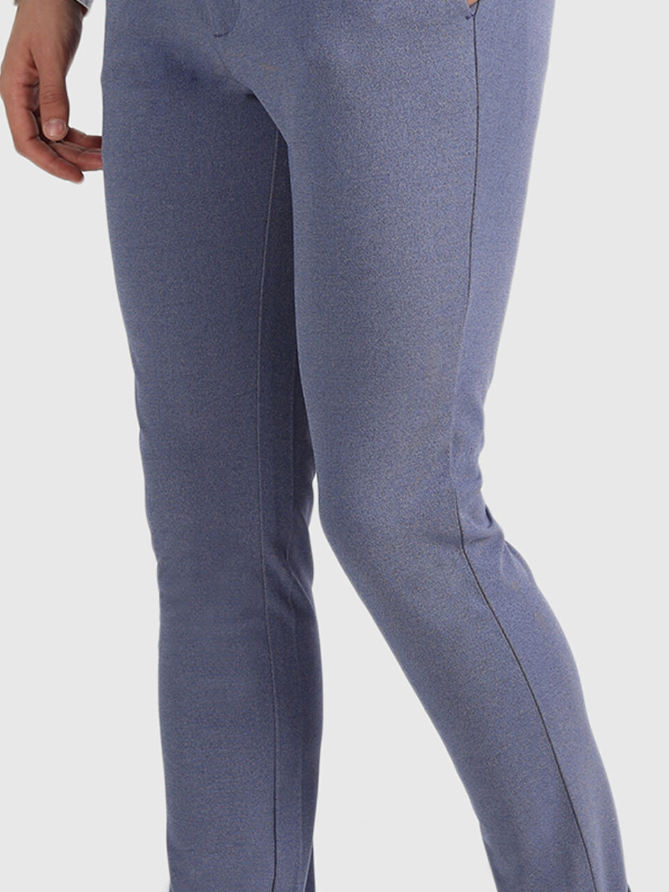 Polyester and Viscose Slim Fit Trousers image number null